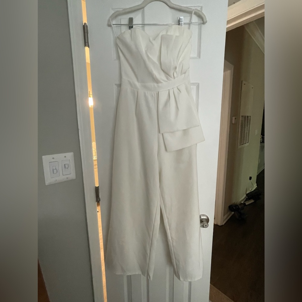 White Jumpsuit with Bow